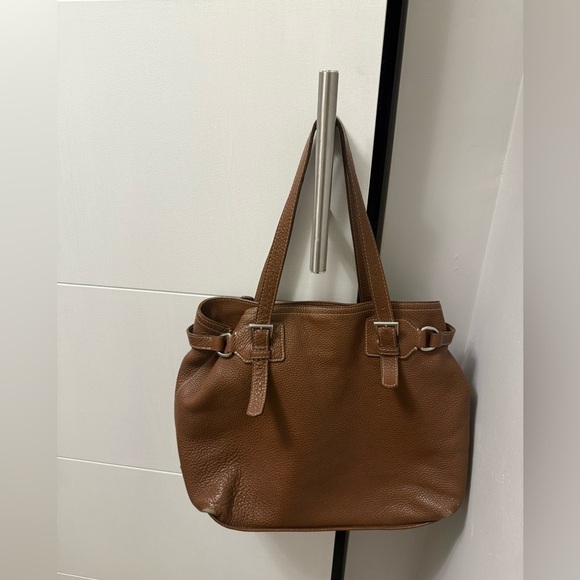 Prada Handbags - Prada Vintage Brown Vitello Dani Tote Bag Pebbled Leather Y2K Silver Hardware